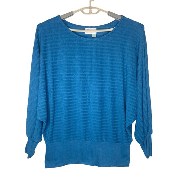 Anthropologie Saturday Sunday Sweater Size M Teal Blue Shawna Hacci Dolman - Picture 4 of 9